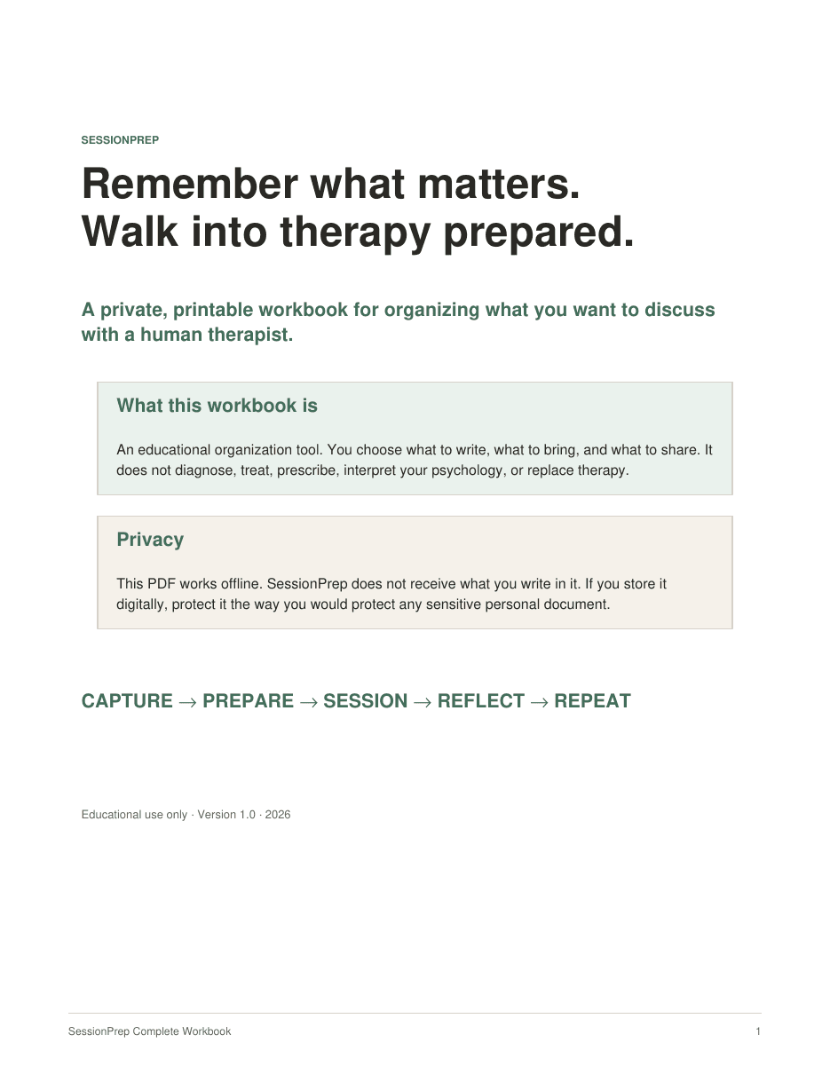 Cover of the SessionPrep Complete Workbook